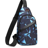 Korean Fashion Camouflage Chest Bag and Oxford Nylon Crossbody Bag - blue