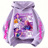 Huntrix Hoodie Kids Girls Pullover Cotton Kpop Demon Hunters Style - light purple / 140