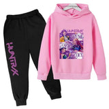Demon Hunters Kids Fashion Cartoon Print Hoodie Set for Ages 7 to 13 - 2 / 160