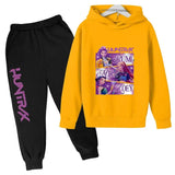 Kpop Demon Hunters Kids New Fashion Cartoon Print 2pcs Hoodie + Pants Sportsuits Casual Outfits Clothes For 2-13 Years