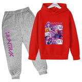Kpop Demon Hunters Kids New Fashion Cartoon Print 2pcs Hoodie + Pants Sportsuits Casual Outfits Clothes For 2-13 Years