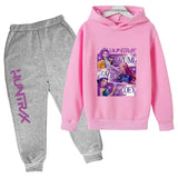 Kpop Demon Hunters Kids New Fashion Cartoon Print 2pcs Hoodie + Pants Sportsuits Casual Outfits Clothes For 2-13 Years