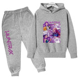 Demon Hunters Kids Fashion Cartoon Print Hoodie Set for Ages 7 to 13 - 15 / 140