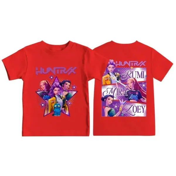 Disney Unisex Graphic Tshirt Summer Demon Hunters Print for Kids 4-6Y - 8 / 110
