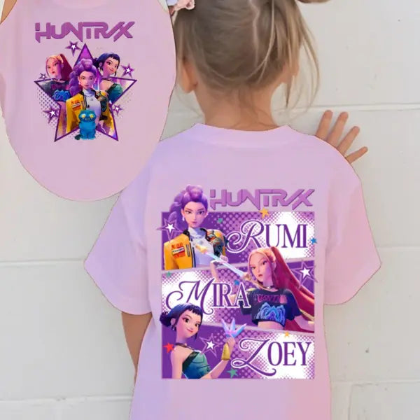 Disney Unisex Graphic Tshirt Summer Demon Hunters Print for Kids 4-6Y