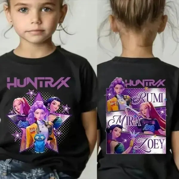 Disney Unisex Graphic Tshirt Summer Demon Hunters Print for Kids 4-6Y