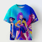 KPop Demon Hunters Tiger Girls Boys T Shirt K-Pop Demon Hunters Children’s Clothing T-shirts Cute Cartoon Print Tee