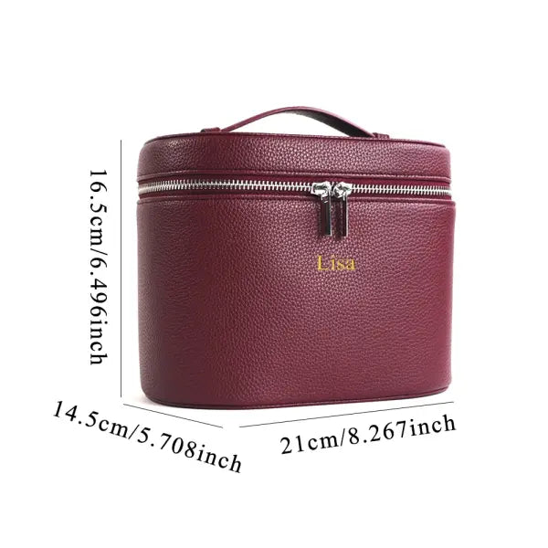 Cosmetic box with internal storage and customizable letters