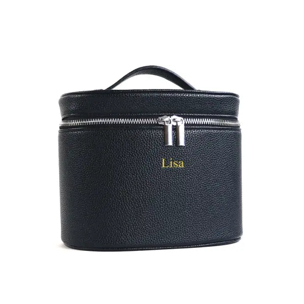Cosmetic box with internal storage and customizable letters
