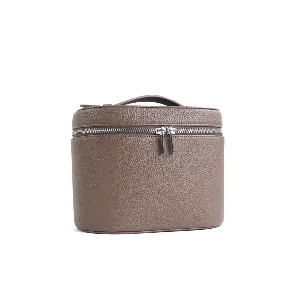 Cosmetic box with internal storage and customizable letters - coffee
