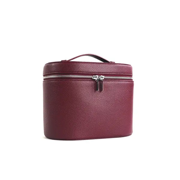 Cosmetic box with internal storage and customizable letters - Burgundy