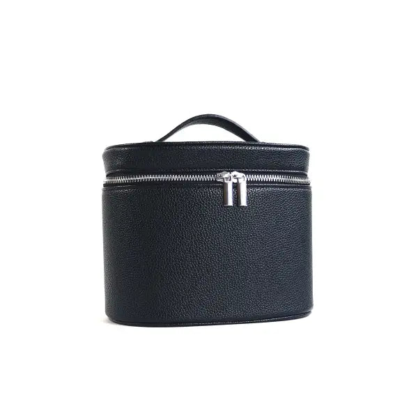 Cosmetic box with internal storage and customizable letters - black