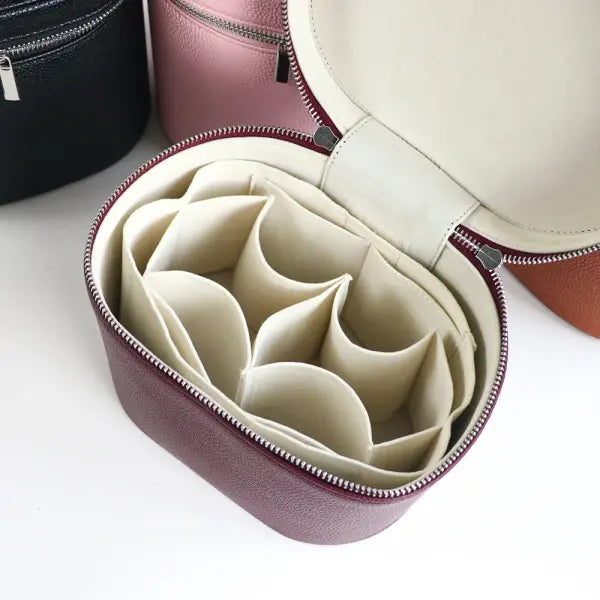 Cosmetic box with internal storage and customizable letters