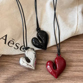 Red Heart Chain Necklace for Women (Red) – Vintage 80s Aesthetic