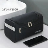 Leather Toiletry Bag Large Dopp Kit – Hanging Travel Cosmetic Case - Canvas-Black