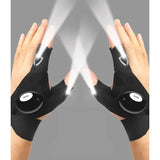 Half Finger Glove Polyester LED Fishing Light - A pair