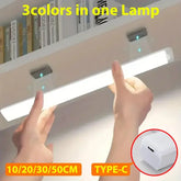 LED Motion Sensor Light Wireless LED Night Light Type C Rechargeable Light Cabinet Wardrobe Lamp Staircase Backlight