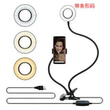 LED Selfie Ring Light for Live Adjustable Makeup Light-8cm Stand - Black withBar code