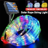 Waterproof LED Solar String Lights Tube Rope Outdoor Decoration