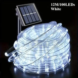 LED Solar String Lights Garden Waterproof Tube Rope Lamp Christmas Garland Fairy Lights For Outdoor Holiday Decoration