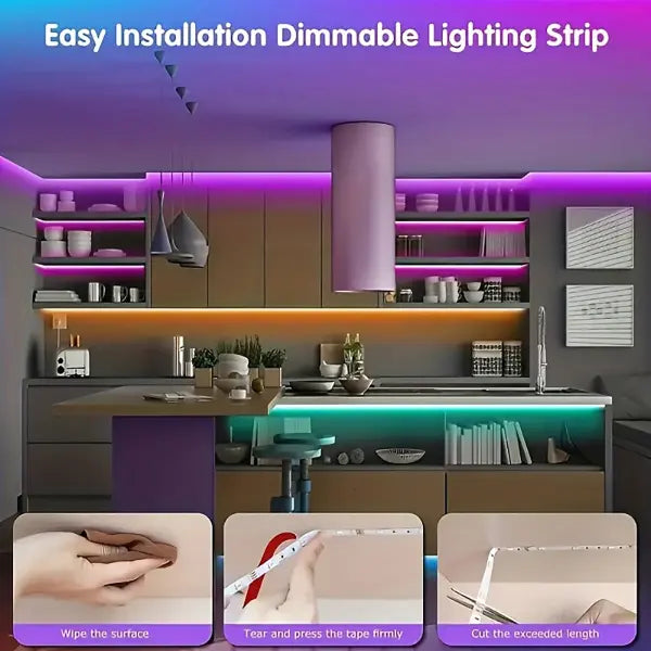 Led Strip Lights with 44 Key Remote Control 1m 5m 10m 20m RGB Tape Led Wall Room for Home Bedroom Party Decor TV