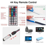 Led Strip Lights with 44 Key Remote Control 1m 5m 10m 20m RGB Tape Led Wall Room for Home Bedroom Party Decor TV