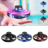 LED UFO drone interactive mini flying toy with black, blue, red lights