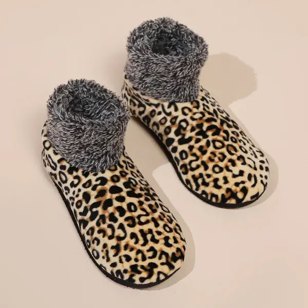 Striped Winter Floor Socks for Women Warm Polyester Cozy Lounge Socks