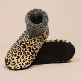 Striped Winter Floor Socks for Women Warm Polyester Cozy Lounge Socks