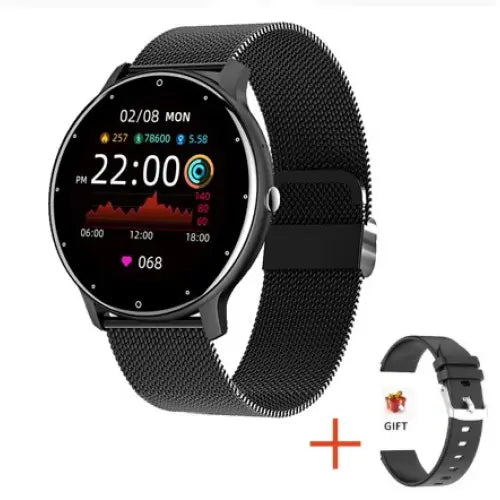 LIGE Smart Watch with Health Tracking and Distance Tracker - Mesh belt black