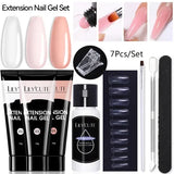 7Pcs Set 15ml Clear Quick Extension Nail Gel Kit - 7Pcs Set 05