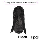 Long Satin Bonnet Solid Color Extra Large Sleep Cap With Long Tie Hair Bonnet For Black Women Hair Care Cap For All