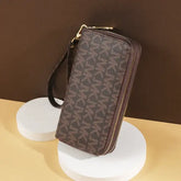 Long Wallets for Women Double Zipper Clutches Purse with Big Letter Wristlet Wallet Phone Holder Card Holder Lady