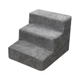 LOOFI 3-step memory foam pet stairs with gray carpet for small dogs and cats