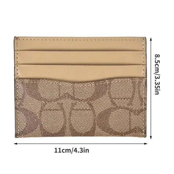 Geometric PU Leather Card Holder Women Multi-Function Purse - black