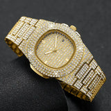 Luxury Diamond Men’s Stainless Steel Quartz Movement Watch