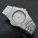 Luxury Diamond Men’s Stainless Steel Quartz Movement Watch