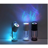 Three glowing Magic Shadow USB air humidifiers with LED night light projection