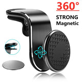 Magnetic Car Phone Holder Universal Fit Secure Air Vent GPS Support - NO 360 Rotate-S 1