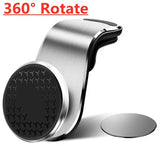 Magnetic Car Phone Holder Universal Fit Secure Air Vent GPS Support - NO 360 Rotate-S 1