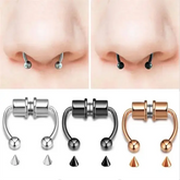 Magnetic Horseshoe Nose Rings 316L Stainless Steel Faux Septum Rings Fake Piercing Clip on Hoop Rings Gift for Women