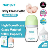 Newborn Anti-Colic Glass Baby Bottle - 3oz/5oz Slow Flow Infant Feeding Bottle - BPA-Free Wide Neck Glass Bottle