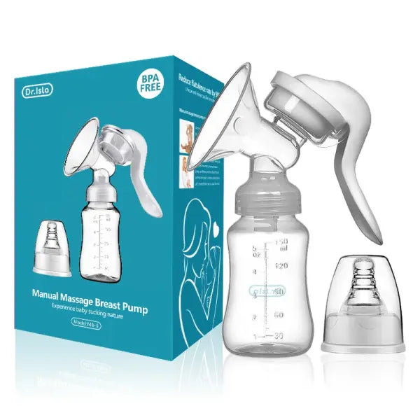 Manual Breast Pump – BPA-Free Baby Feeding Milk Suction Pump - WHITE