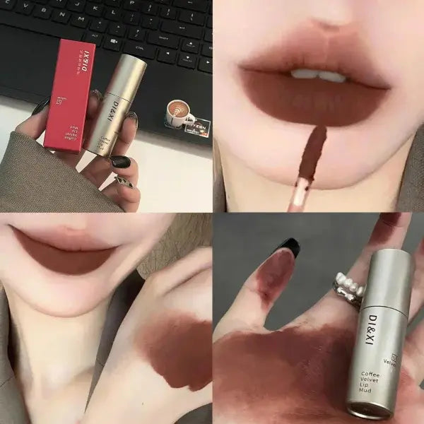 Matte Brown Lip Glaze in Latte Coffee Shade for a Bold Look