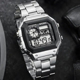 Luxury Digital Watches with Stainless Steel Bracelet Clasp