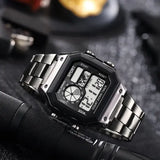 Luxury Digital Watches with Stainless Steel Bracelet Clasp - Black