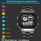 Luxury Digital Watches with Stainless Steel Bracelet Clasp