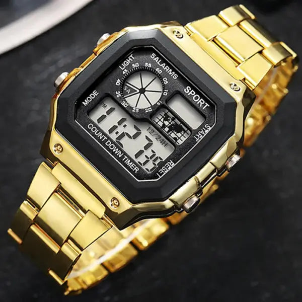 Luxury Digital Watches with Stainless Steel Bracelet Clasp