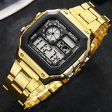 Luxury Digital Watches with Stainless Steel Bracelet Clasp