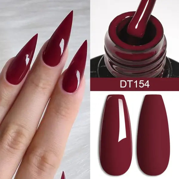 MEET ACROSS 7ml Wine Red Gel Nail Polish Long-Lasting French Style Gel Nail Supplies For Manicure DIY Design Nail Art